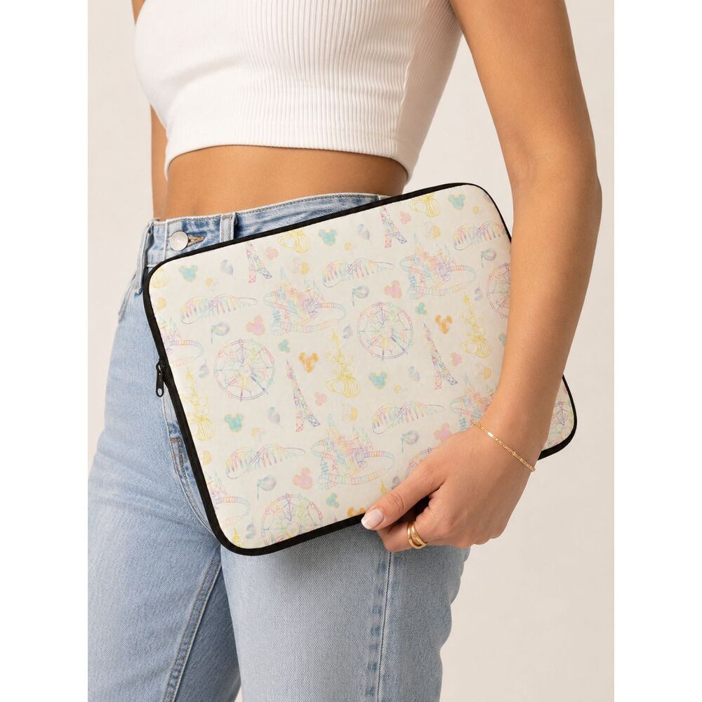 Disney Parks Pastel Laptop Sleeve Case 15" Mickey Travel Neoprene Sleeve
